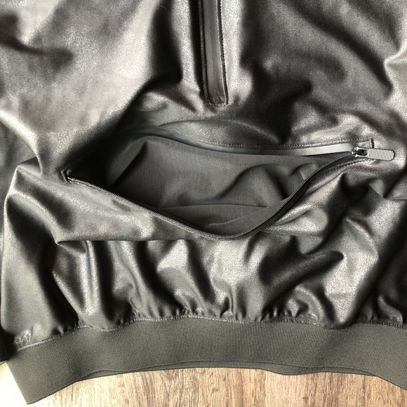 Faux Leather Hoodie Women’s Small Black Edgy Punk Futuristic Gamer Goth - Picture 3 of 9